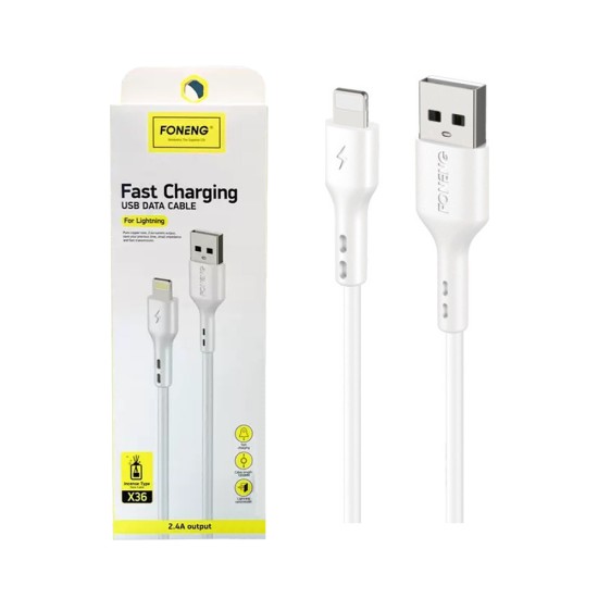 Foneng Incense Lightning Data Cable X36 2.4A 2m White